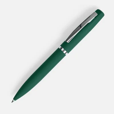 Ручка шариковая Bolt Soft Touch, зеленая