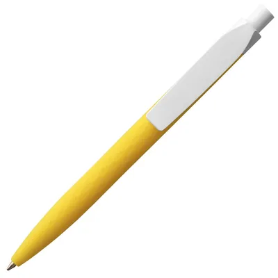 Ручка шариковая Prodir QS01 PMP-P, желтая с белым — фото 4