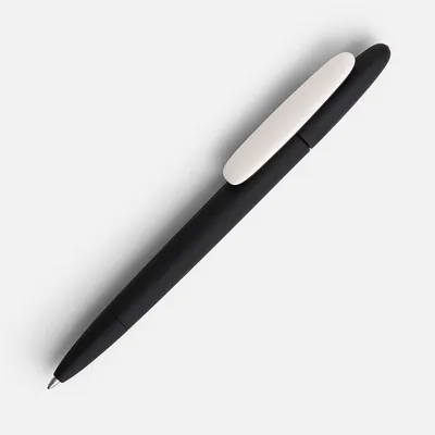 Ручка шариковая Prodir DS5 TRR-P Soft Touch, черная с белым