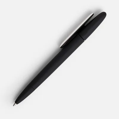 Ручка шариковая Prodir DS5 TRR-P Soft Touch, черная с белым — фото 3