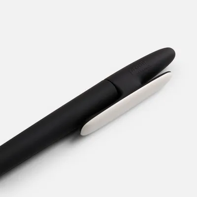 Ручка шариковая Prodir DS5 TRR-P Soft Touch, черная с белым — фото 5