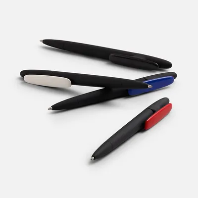 Ручка шариковая Prodir DS5 TRR-P Soft Touch, черная с синим — фото 7