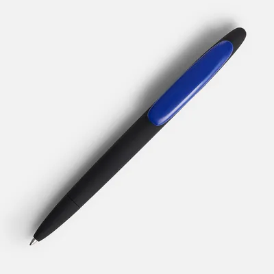 Ручка шариковая Prodir DS5 TRR-P Soft Touch, черная с синим — фото 2