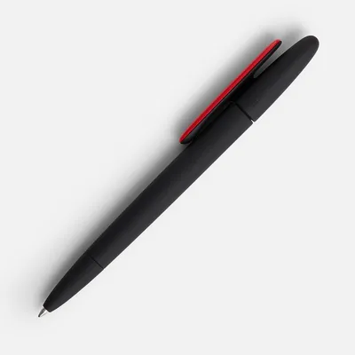 Ручка шариковая Prodir DS5 TRR-P Soft Touch, черная с красным — фото 3