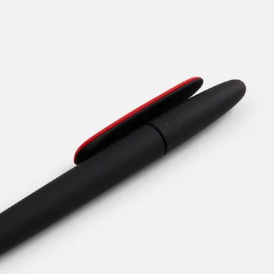 Ручка шариковая Prodir DS5 TRR-P Soft Touch, черная с красным — фото 4
