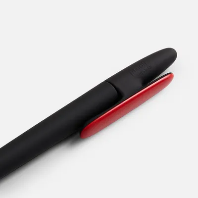 Ручка шариковая Prodir DS5 TRR-P Soft Touch, черная с красным — фото 5